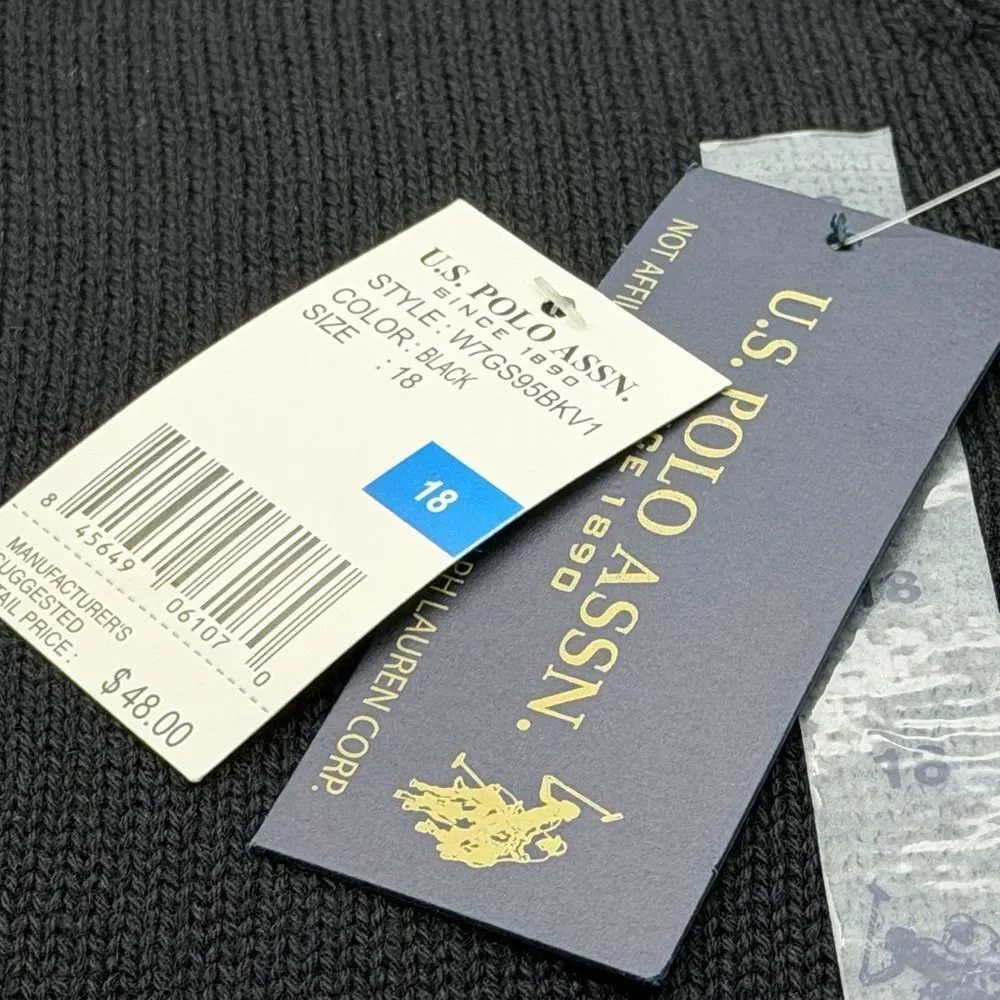 NWT US Polo Assn Quarter Zip Knit Sweater Size 18